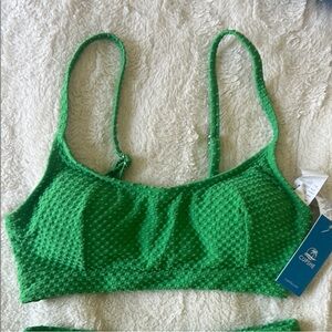 Cupshe Textured Green Bikini Top